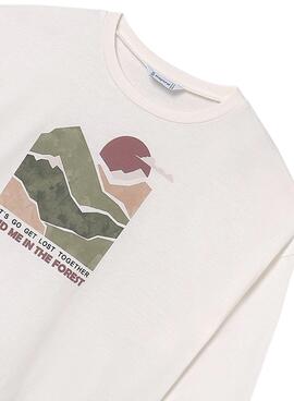 T-shirt Mayoral grafica weiß für Mädchen