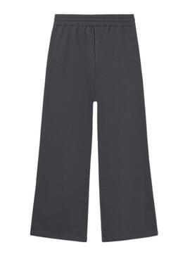 Lange graue Mädchenhose Mayoral aus Frottee mit weitem Beinschnitt.