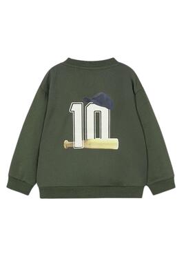 Sweatshirt Mayoral Print Rücken grün für Jungen
