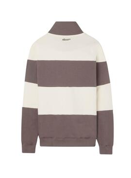 Pullover Silbon braun und beige gestreift für Männer