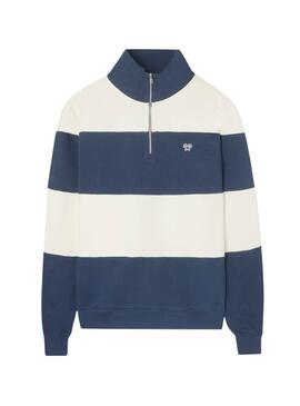 Sudadera Silbon Streifenblau und beige für Männer