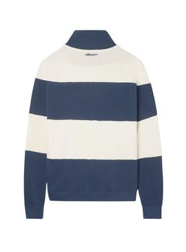 Sudadera Silbon Streifenblau und beige für Männer