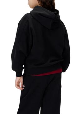 Sudadera Calvin Klein Script Logo Schwarz für Mädchen.
