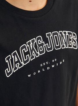 T-Shirt Jack and Jones Caleb Varsity Schwarz Kinder