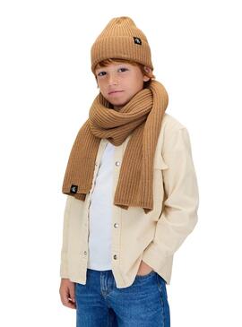 Set Mütze und Schal Calvin Klein Kamel für Kinder