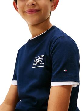 T-Shirt Tommy Hilfiger Varsity Logo marineblau Kinder