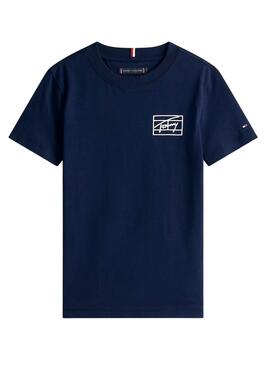 T-Shirt Tommy Hilfiger Varsity Logo marineblau Kinder