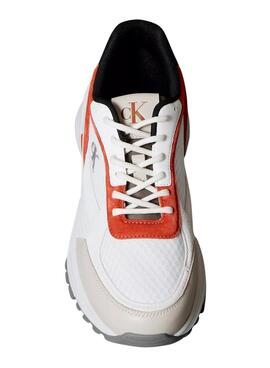 Turnschuhe Calvin Klein Jeans Hike Runner weiß und orange für Herren