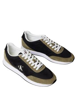 Turnschuhe Calvin Klein Jeans Retro Runner Schwarz und Grün für Herren