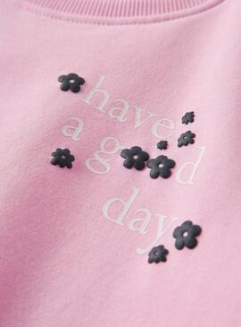 Sweatshirt Name It Linka rosa Blumen für Mädchen