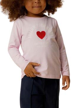 T-Shirt Name It Lira in Rosa mit Herz für Mädchen