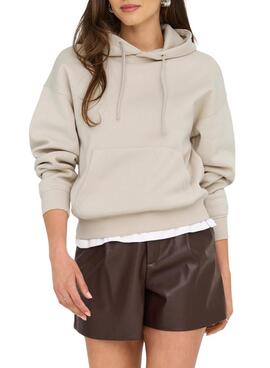 Pullover Only Best hood beige für Damen.
