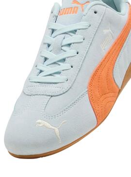 Sneakers Puma Speedcat OG in Blau und Orange für Damen.