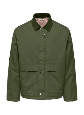 Herrenjacke Only and Sons Kosmo in Grün.