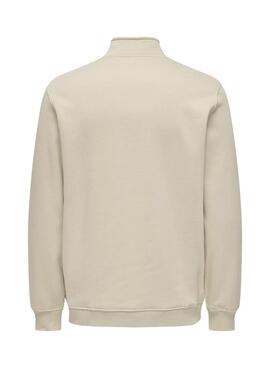 Only and Sons Curated Zip beige Pullover für Herren