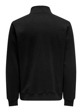 Sudadera Only and Sons Curated Zip Schwarz für Herren