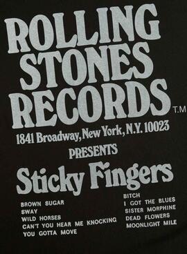 T-shirt Jack und Jones Rolling Stones schwarz für Männer.