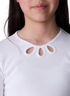 T-Shirt Mayoral Canale Cut Out in Weiß für Mädchen