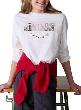 T-Shirt Mayoral Basic Letters weiß für Mädchen.