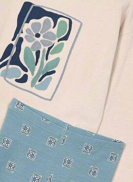 Set Mayoral Leggings in Blau und T-Shirt für Mädchen
