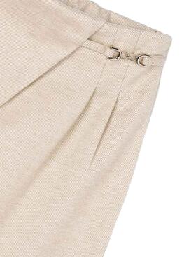 Hose Mayoral in beige mit Falten für Mädchen