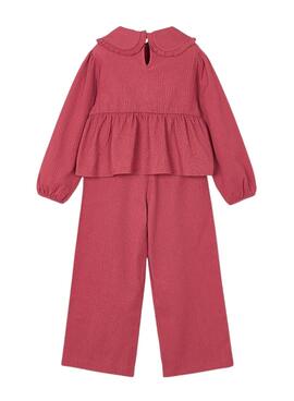 Set Mayoral burgundy trousers and blouse for girls