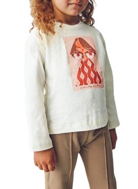 T-Shirt Mayoral mit beige Haargummi für Mädchen.