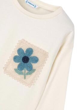T-shirt Mayoral Tasche Häkeln Mädchen Beige