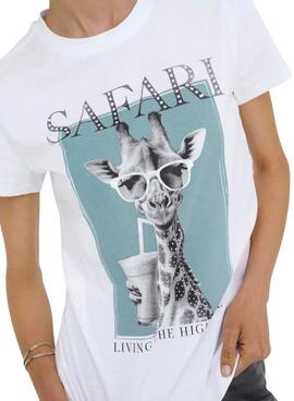 T-Shirt Only Vibe Giraffe weiß für Frauen