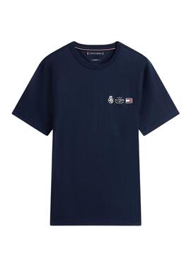 T-shirt Tommy Hilfiger Small Crest Marine für Männer