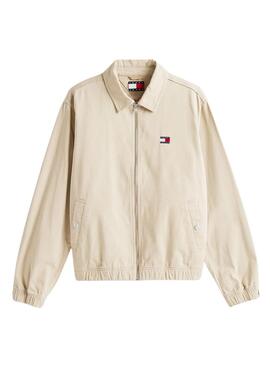 Jacke Tommy Jeans Essential Flag beige für Herren.