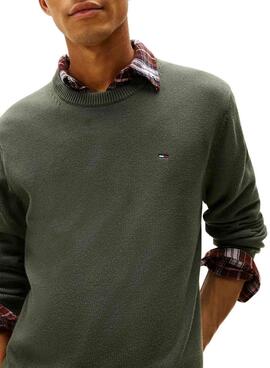 Pullover Tommy Jeans Essential Slim in Grün für Herren