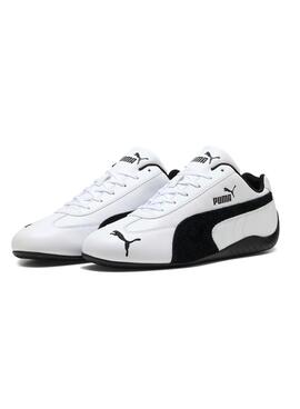 Leder-Puma-Sneaker Speedcat in Weiß für Herren