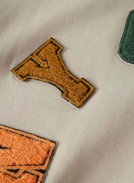 Sweatshirt Name It Island Fossi beige für Jungen.