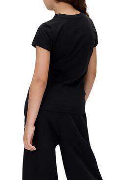 T-shirt Calvin Klein Script Logo Schwarz für Mädchen