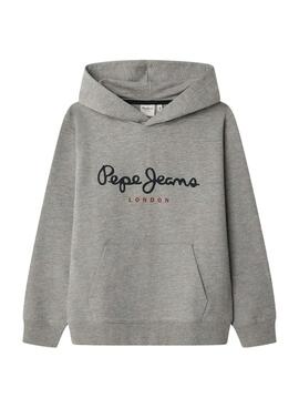 Kapuzenpullover Pepe Jeans Art mit grauer Kapuze für Jungen.