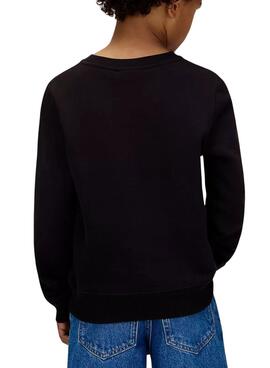 Kapuzenpullover Calvin Klein Festive Logo Schwarz für Kinder.