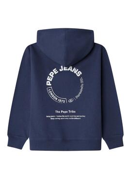 Sweatshirt Pepe Jeans Yael mit Reißverschluss marineblau für Kinder.