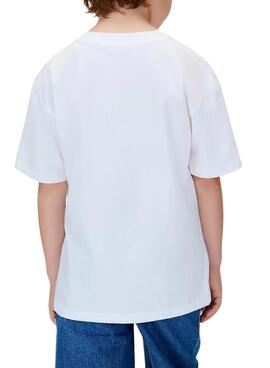 T-shirt Calvin Klein Festive Logo weiß für Kinder