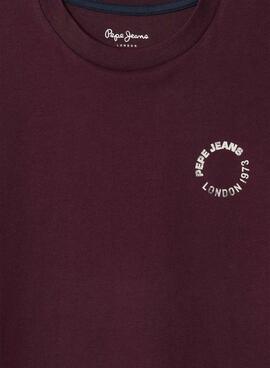 T-Shirt Pepe Jeans Recco in Granatrot für Jungen.