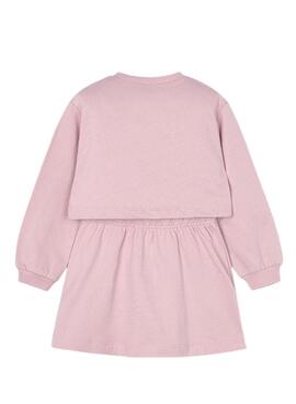 Kleid Myoral mit rosa Kapuzenpullover für Mädchen.