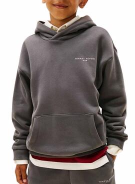 Kapuzenpullover Tommy Hilfiger Mini Corp grau für Kinder