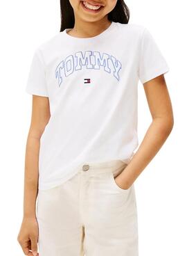 T-Shirt Tommy Hilfiger Varsity Logo Weiß Mädchen