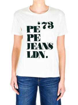 T-Shirt Pepe Jeans Mia Weiß Damen