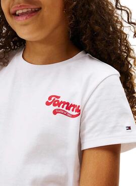 T-shirt Tommy Hilfiger Varsity slim weiß Mädchen