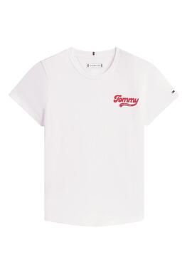 T-shirt Tommy Hilfiger Varsity slim weiß Mädchen