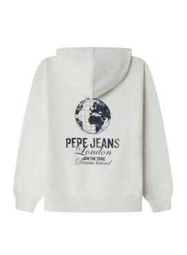 Pullover Pepe Jeans Iago beige für Jungen.