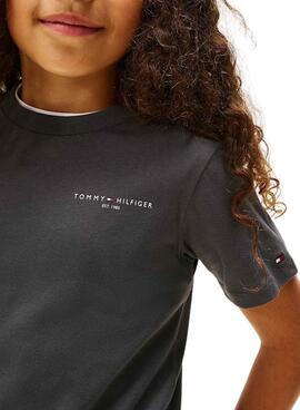 T-Shirt Tommy Hilfiger Mini Corp grau für Kinder.
