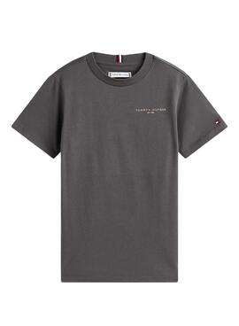 T-Shirt Tommy Hilfiger Mini Corp grau für Kinder.