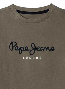 T-Shirt Pepe Jeans New Art logo grün für Jungen.